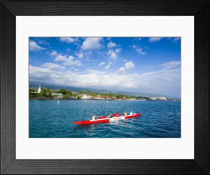Framed Print : Locals working out in their outrigger canoes, Kailua-Kona, Big Island, Hawaii, United States of America, Pacific Framed Print : Locals working out in their outrigger canoes, Kailua-Kona, Big Island, Hawaii, United States of America, Pacific