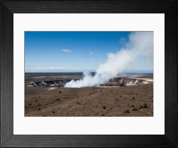 Framed Print : Smoking Kilauea Summit Lava Lake in the Hawaii Volcanoes National Park, UNESCO World Heritage Site, Big Island, Hawaii, United States of America, Pacific