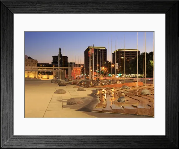 Framed Print : San Jose City Hall Plaza, California, USA Framed Print : San Jose City Hall Plaza, California, USA