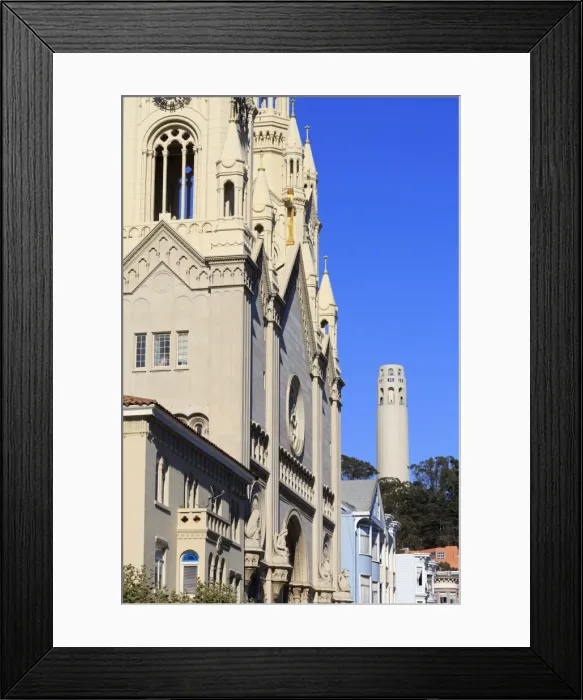 Framed Print : Coit Tower, North Beach District, San Francisco, California, United States of America, North America Framed Print : Coit Tower, North Beach District, San Francisco, California, United States of America, North America