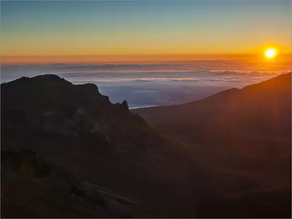 Sunrise above Haleakala National Park, Maui, Hawaii, United States of America, Pacific