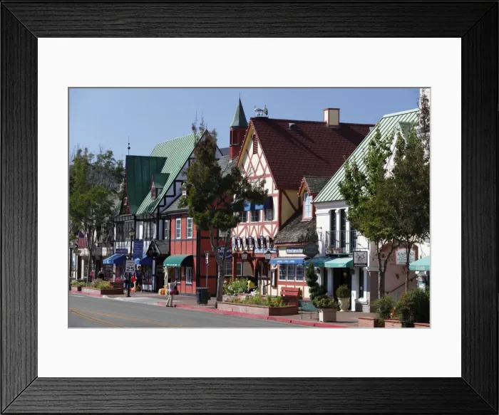 Framed Print : Danish-styled street, Solvang, Santa Ynez Valley, Santa Barbara County, California, United States of America, North America Framed Print : Danish-styled street, Solvang, Santa Ynez Valley, Santa Barbara County, California, United States of America, North America