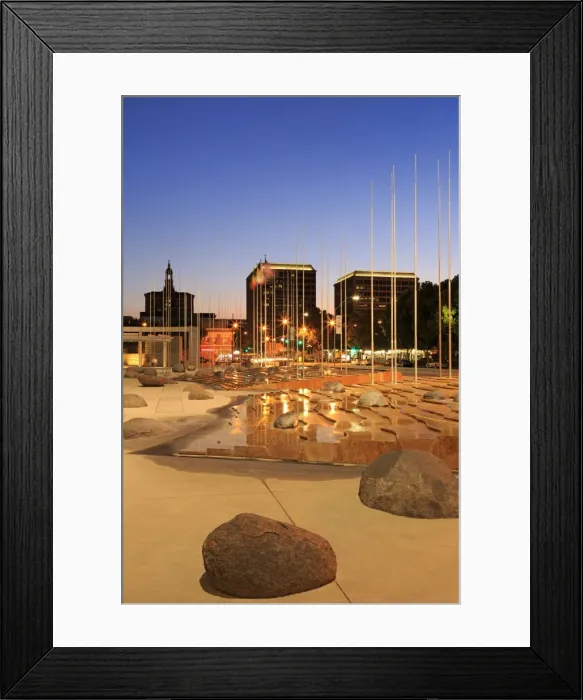 Framed Print : San Jose City Hall Plaza, California, USA Framed Print : San Jose City Hall Plaza, California, USA