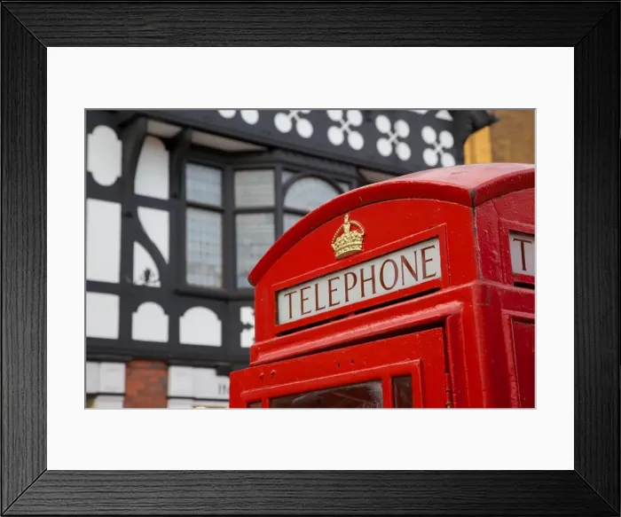 Framed Print : Telephone box on Northgate Street, Chester, Cheshire, England, United Kingdom, Europe Framed Print : Telephone box on Northgate Street, Chester, Cheshire, England, United Kingdom, Europe