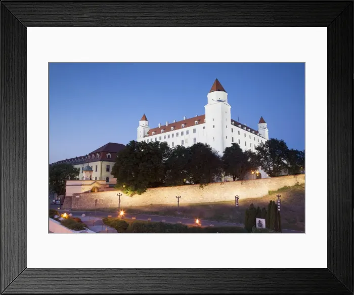 Framed Print : Bratislava Castle at dusk, Bratislava, Slovakia, Europe Framed Print : Bratislava Castle at dusk, Bratislava, Slovakia, Europe