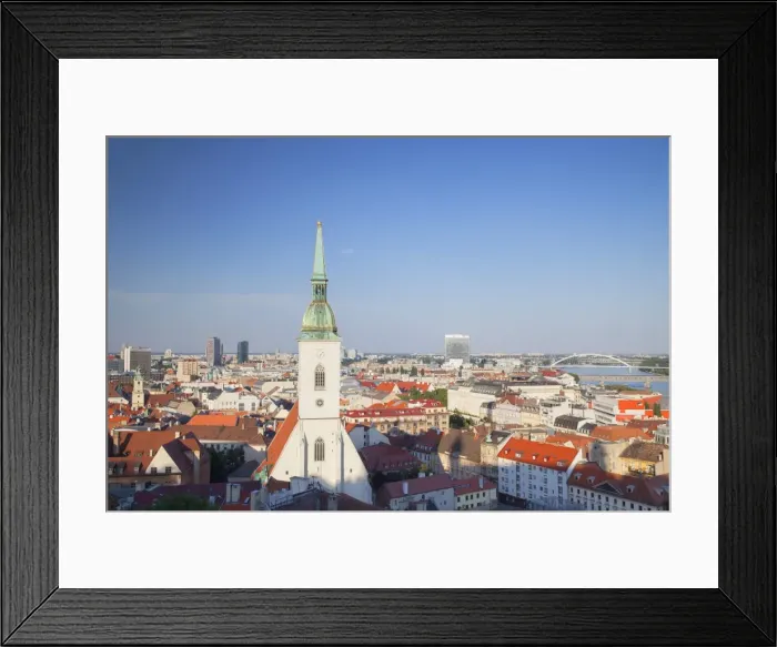 Framed Print : View of St. Martins Cathedral and city skyline, Bratislava, Slovakia, Europe Framed Print : View of St. Martins Cathedral and city skyline, Bratislava, Slovakia, Europe