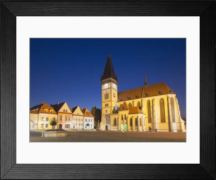Framed Print : Basilica of St. Egidius in Radnicne Square at dusk, Bardejov, UNESCO World Heritage Site, Presov Region, Slovakia, Europe Framed Print : Basilica of St. Egidius in Radnicne Square at dusk, Bardejov, UNESCO World Heritage Site, Presov Region, Slovakia, Europe