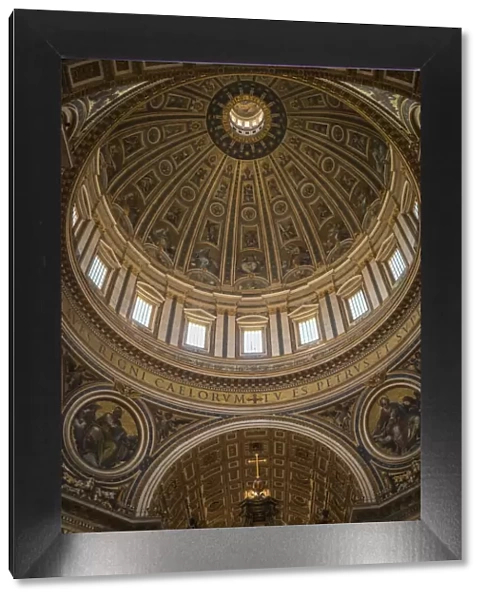 Interior of St. Peters Basilica, The Vatican City, Vatican, Rome, Lazio, Italy, Europe