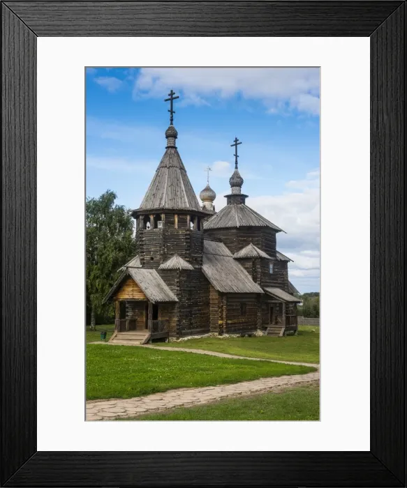 Framed Print : Wooden church in the Museum of Wooden Architecture, Suzdal, Golden Ring, Russia, Europe Framed Print : Wooden church in the Museum of Wooden Architecture, Suzdal, Golden Ring, Russia, Europe