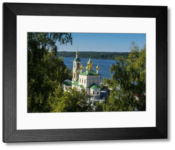 Framed Print : View over an Orthodox church and the Volga River, Plyos, Golden Ring, Russia, Europe Framed Print : View over an Orthodox church and the Volga River, Plyos, Golden Ring, Russia, Europe