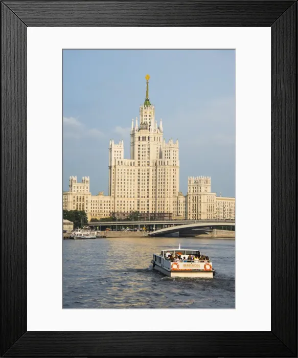 Framed Print : River cruise along the Moskva River (Moscow River) in front of one of the Stalin towers, Moscow, Russia, Europe Framed Print : River cruise along the Moskva River (Moscow River) in front of one of the Stalin towers, Moscow, Russia, Europe