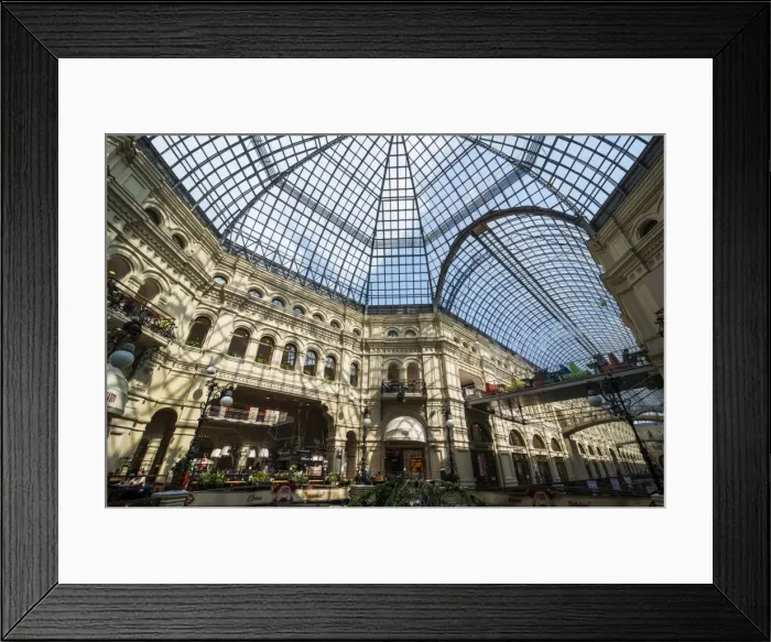 Framed Print : Gallery in GUM, the largest department store in Moscow, Russia, Europe