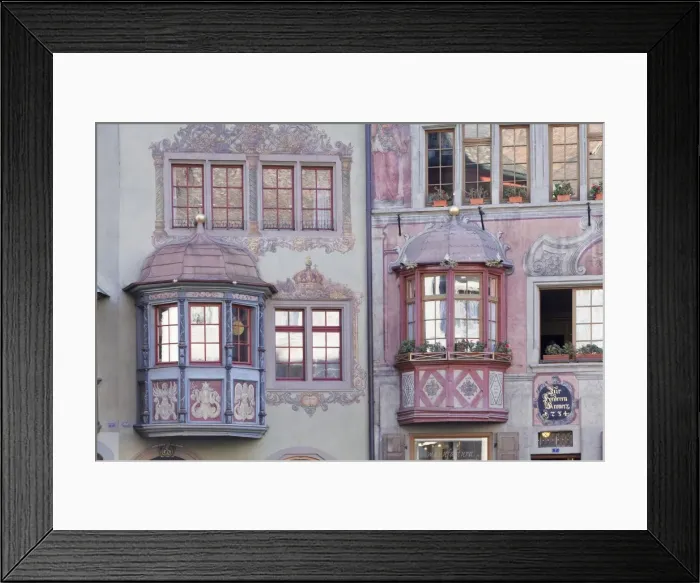 Framed Print : Facades of the town houses at the Rathausplatz square, Stein am Rhein, Canton Schaffhausen, Switzerland, Europe Framed Print : Facades of the town houses at the Rathausplatz square, Stein am Rhein, Canton Schaffhausen, Switzerland, Europe