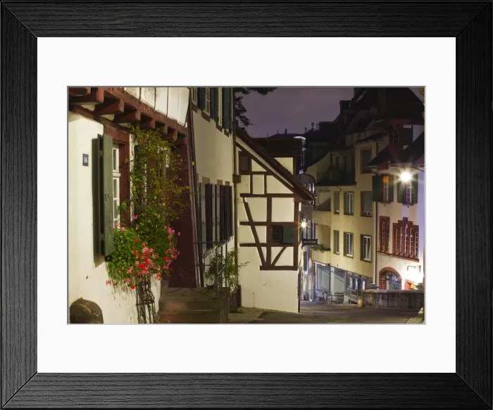 Framed Print : Half timbered houses in the city of Basel, Switzerland, Europe Framed Print : Half timbered houses in the city of Basel, Switzerland, Europe