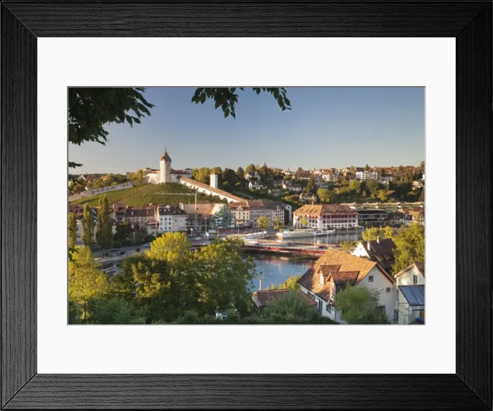 Framed Print : View over the old town of Schaffhausen with Munot fortress, Canton Schaffhausen, Switzerland, Europe Framed Print : View over the old town of Schaffhausen with Munot fortress, Canton Schaffhausen, Switzerland, Europe