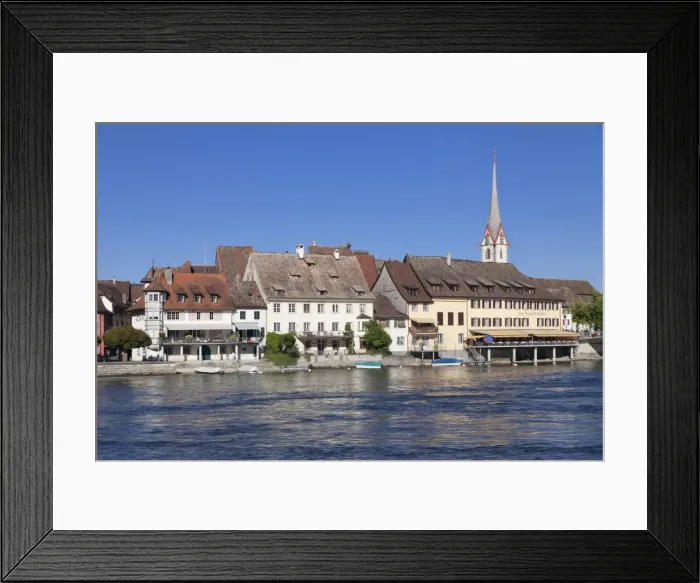 Framed Print : Old town along the Rhine promenade, Stein am Rhein, Canton Schaffhausen, Switzerland, Europe Framed Print : Old town along the Rhine promenade, Stein am Rhein, Canton Schaffhausen, Switzerland, Europe