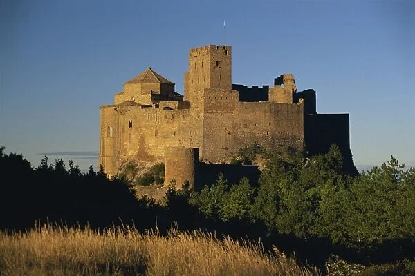 The 11th century Castillo de Loarre at sunnrise