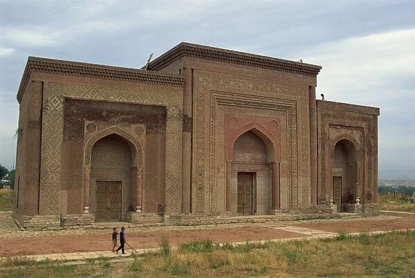 The 11th century Karakhanid mausoleum, Uzgen, Kyrgyzstan, Central Asia, Asia