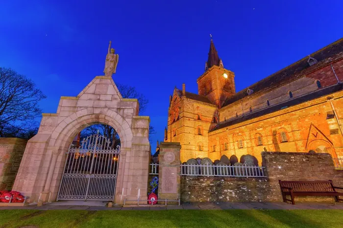 Framed Print : The 12th century St. Magnus Cathedral in the town of Kirkwall, Orkney Islands, Scotland, United Kingdom Framed Print : The 12th century St. Magnus Cathedral in the town of Kirkwall, Orkney Islands, Scotland, United Kingdom