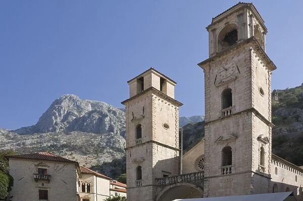 The 12th century St. Triphon Cathedral, Kotor, UNESCO World Heritage Site, Montenegro, Europe