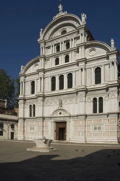 The 15th century facade of San Zacharia (San Zaccaria), Venice, UNESCO World Heritage Site
