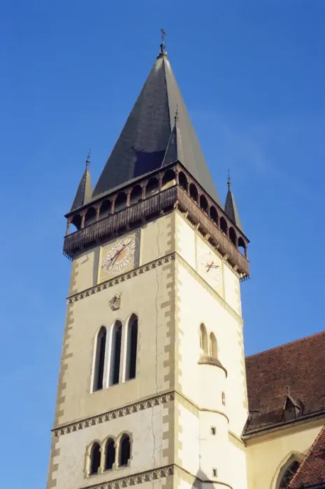 Framed Print : 15th century Gothic tower of church of St Framed Print : 15th century Gothic tower of church of St