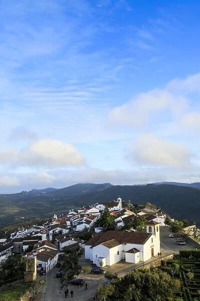 The 15th century parish church, medieval town and the Serra do Sao Mamede mountains