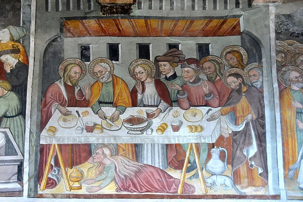 A 16th century painting depicting a meal at Lazaruss house, St