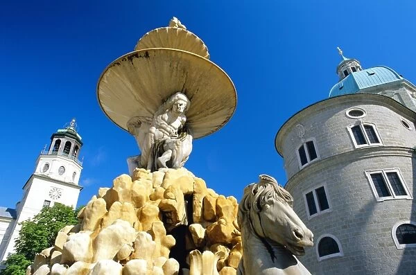17th century fountain in the Residenzplatz, Salzburg, Austria
