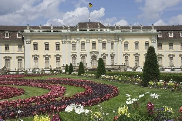 The 18th century Baroque Residenzschloss, inspired by Versailles Palace, Ludwigsburg, Baden Wurttemberg, Germany, Europe