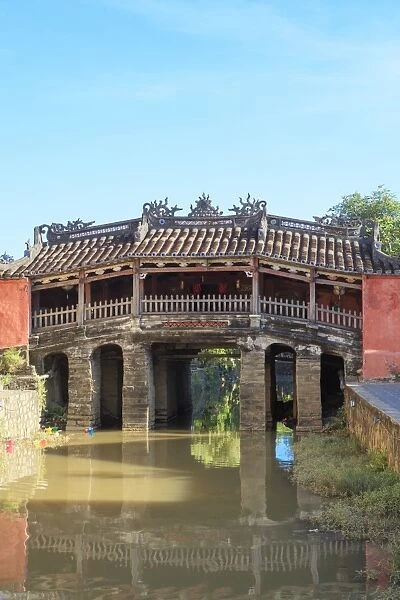 The 18th-century covered, wooden Japanese Bridge in the historical centre of Hoi An