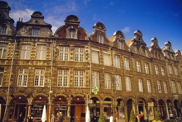18th century Flemish buildings, Place des Heros, Arras, Pas-de-Calais, France, Europe