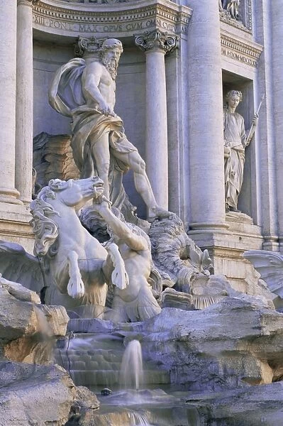 Detail of the 18th century Fontana di Trevi