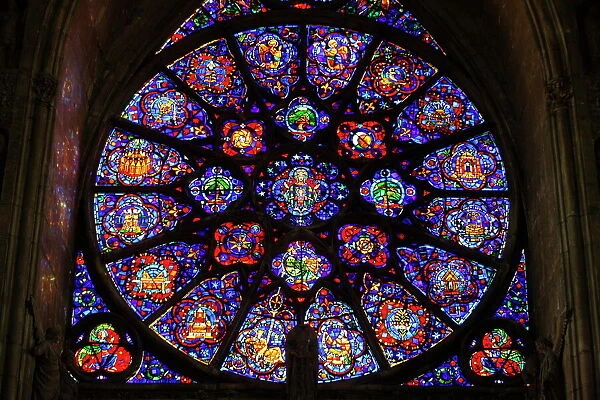 The 18th century rose window dedicated to Mary, Reims Notre Dame Cathedral