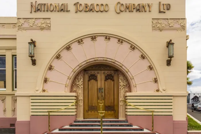 Framed Print : The 1930s Art Deco style National Tobacco Company building in Napier, North Island, New Zealand, Pacific Framed Print : The 1930s Art Deco style National Tobacco Company building in Napier, North Island, New Zealand, Pacific