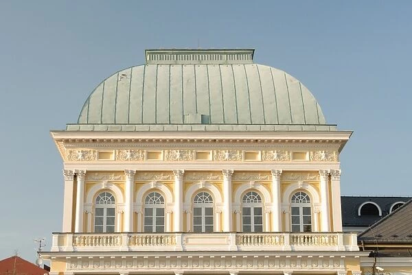 Top of 19th century spa building in the spa town of Frantiskovy Lazne, Karlovarsky Region
