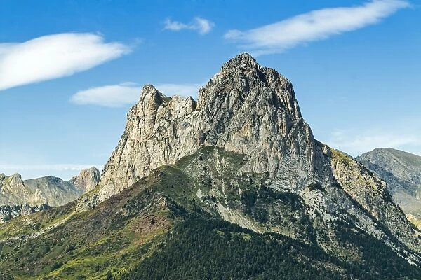 The 2341m limestone peak Pena Foratata, a great landmark in scenic upper Tena Valle