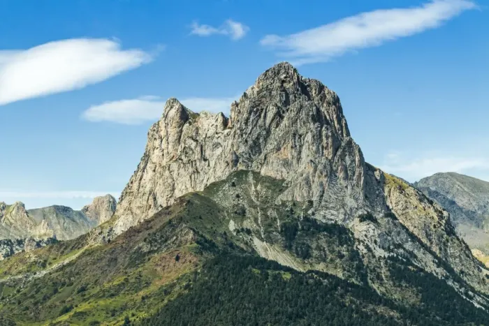 Framed Print : The 2341m limestone peak Pena Foratata, a great landmark in scenic upper Tena Valle Framed Print : The 2341m limestone peak Pena Foratata, a great landmark in scenic upper Tena Valle
