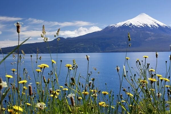 The 2652 metre tall Osorno Volcano, a conical stratovolcano, in northern Patagonia