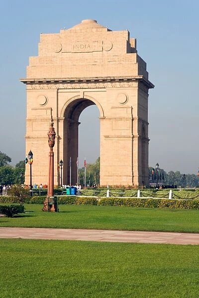 The 42 metre high India Gate at the eastern end of the Rajpath, New Delhi, India, Asia