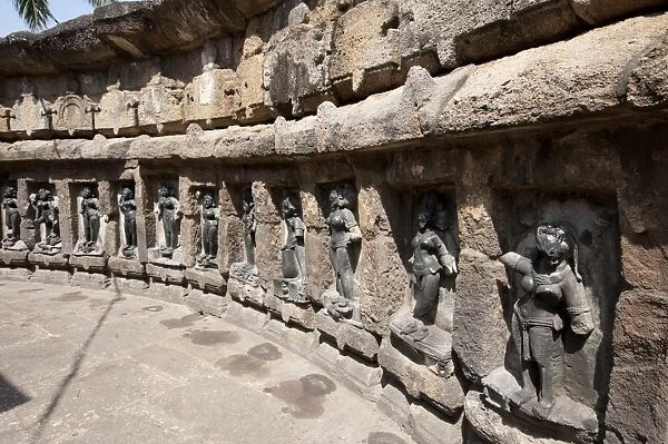 Some of the 64 yoginis in the 9th century hypaethral Yogini Temple, worshipped for assisting goddess Durga, Hirapur, Orissa, India, Asia