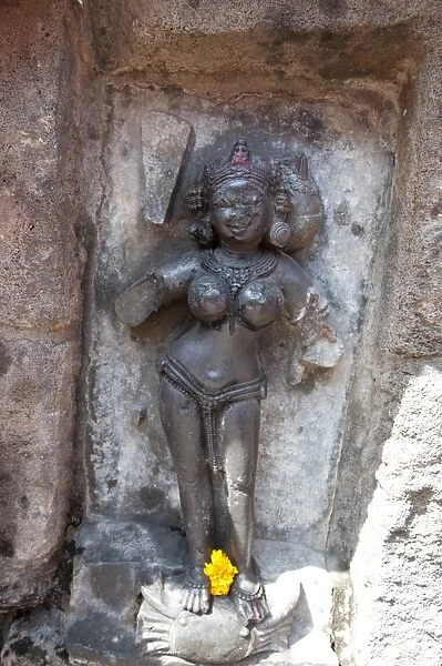 One of the 64 yoginis in the 9th century Yogini Temple, worshipped for their assistance to goddess Durga, Hirapur, Orissa, India, Asia