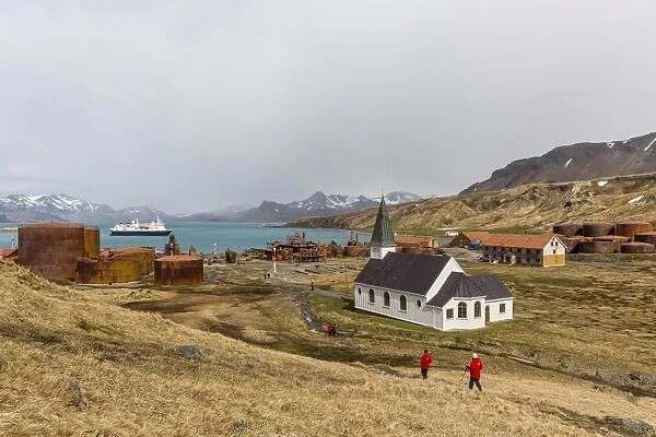 The abandoned and recently restored whaling station at Grytviken, South Georgia, UK Overseas Protectorate, Polar Regions