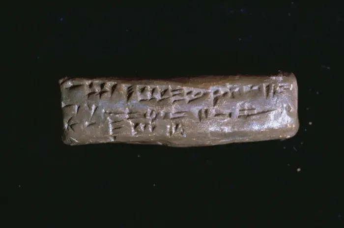 Framed Print : Abecedary of Ugarit, cuneiform oldest known ABC, dating from the 14th century BC Framed Print : Abecedary of Ugarit, cuneiform oldest known ABC, dating from the 14th century BC