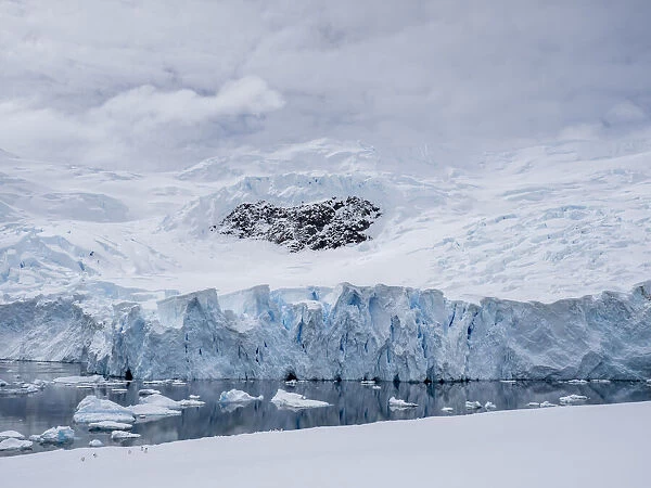 An active glacier in front of Neko Harbor, Antarctica, Polar Regions