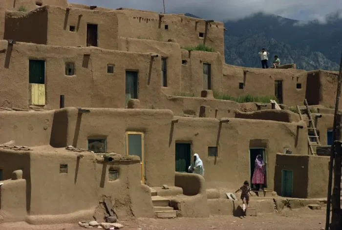 Framed Print : The adobe buildings of Taos Pueblo Framed Print : The adobe buildings of Taos Pueblo