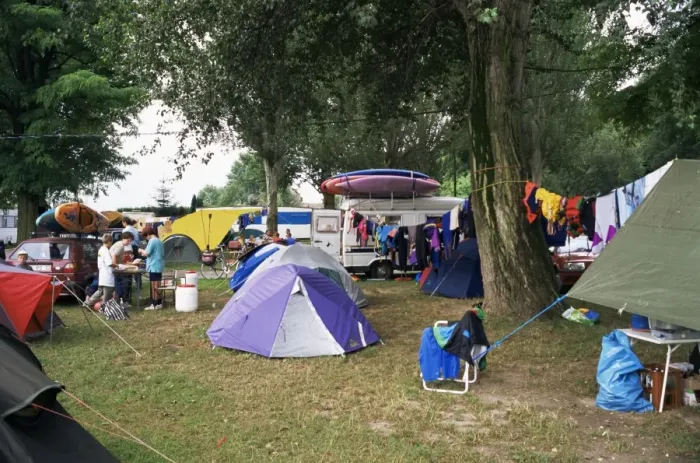 Framed Print : Adventure campsite on River Rhine, Basel, Alsace, France, Europe Framed Print : Adventure campsite on River Rhine, Basel, Alsace, France, Europe