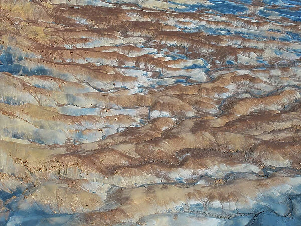 Aerial abstract view taken by drone of desert area near to Big Water during a sunny summer day, Utah, United States of America, North America
