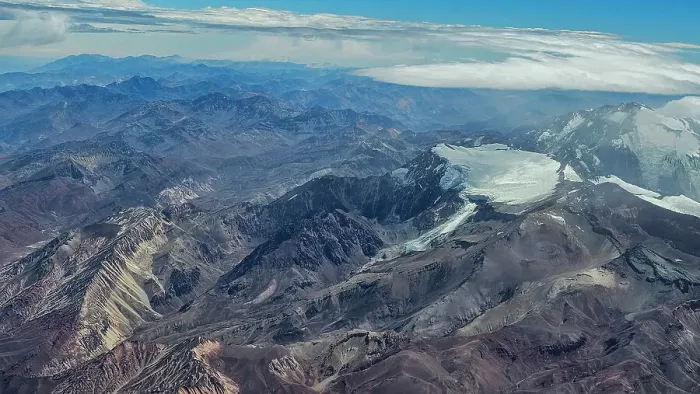 Framed Print : Aerial of the Andes mountains, Chile, South America