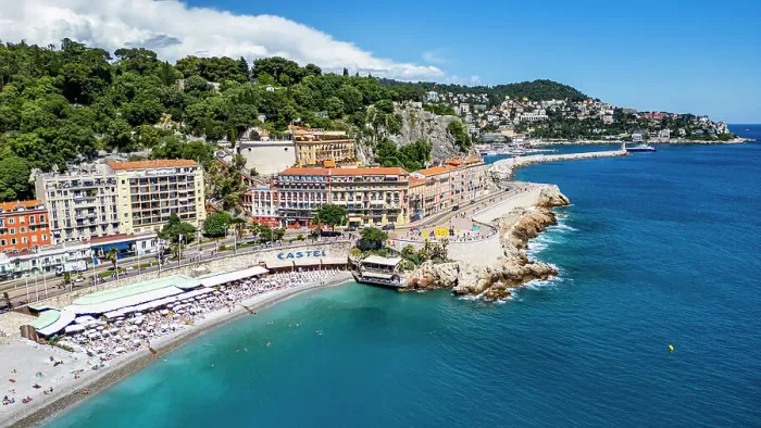 Framed Print : Aerial of the beachfront and the historic city, Nice, UNESCO World Heritage Site, Alpes Maritimes, French Riviera, France, Europe Framed Print : Aerial of the beachfront and the historic city, Nice, UNESCO World Heritage Site, Alpes Maritimes, French Riviera, France, Europe